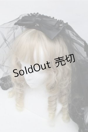 画像: GOTH / ベール付きリボンコーム  黒 S-25-07-14-008-GO-AC-AS-ZS