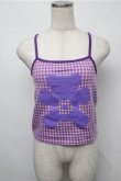 画像1: Candy Stripper / FLOWER BEAR GINGHAM CAMISOLE  紫 S-25-07-14-021-PU-TO-AS-ZT077 (1)