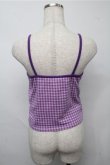 画像2: Candy Stripper / FLOWER BEAR GINGHAM CAMISOLE  紫 S-25-07-14-021-PU-TO-AS-ZT077 (2)