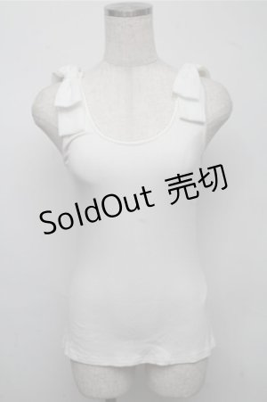 画像: Amavel / ツインリボンテレコタンク  白 S-25-07-14-025-CA-TO-HR-ZS