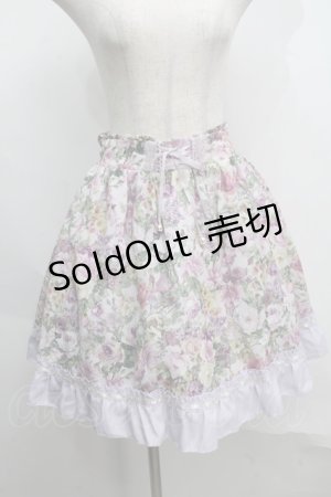 画像: axes femme / ローズプリントシフォンスカート  ラベンダー S-25-07-16-054-AX-SK-HR-ZS