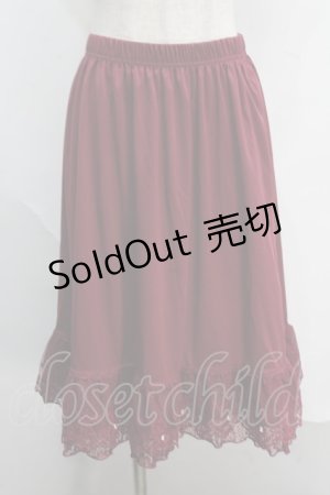 画像: axes femme / レース重ねペチスカート  ワイン S-25-07-16-056-AX-SK-HR-ZS
