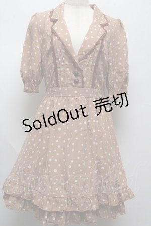 画像: axes femme / ドットワンピース  ベージュ S-25-07-16-014-AX-OP-HR-ZS