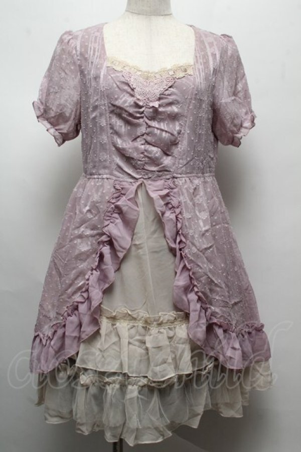 画像1: axes femme / シフォンフリルワンピース  ラベンダー S-25-07-16-020-AX-BL-HR-ZS (1)