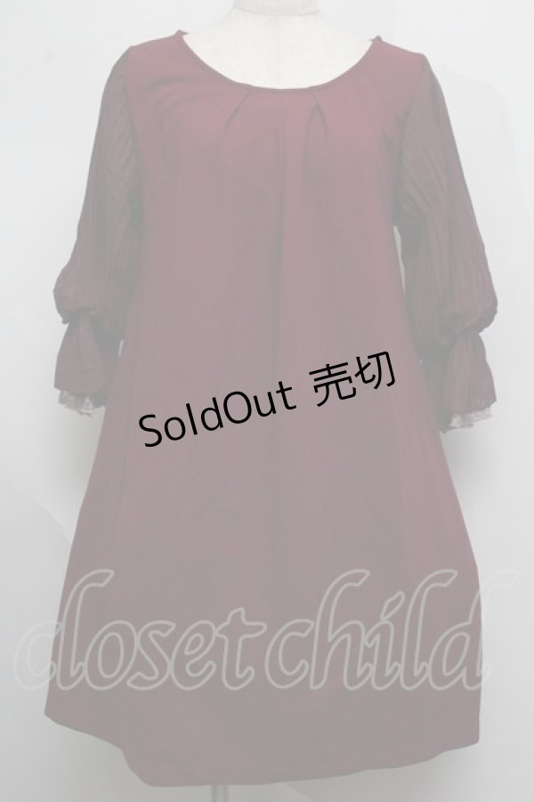 画像1: axes femme / バックシャンチュニック  ワイン S-25-07-16-030-AX-BL-HR-ZI (1)