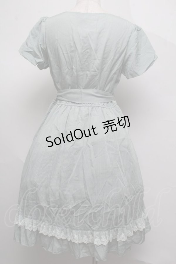 画像2: axes femme / シャドーストライプワンピース  グリーン S-25-07-16-035-AX-TO-HR-ZS (2)