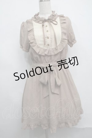 画像: axes femme / ヨークシフォンワンピース  ベージュ S-25-07-17-044-AX-OP-HR-ZS