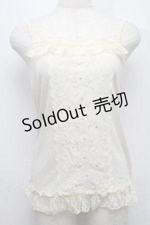 画像: axes femme / 縦レース使いキャミソール  キナリ S-25-07-17-005-AX-TO-HR-ZS