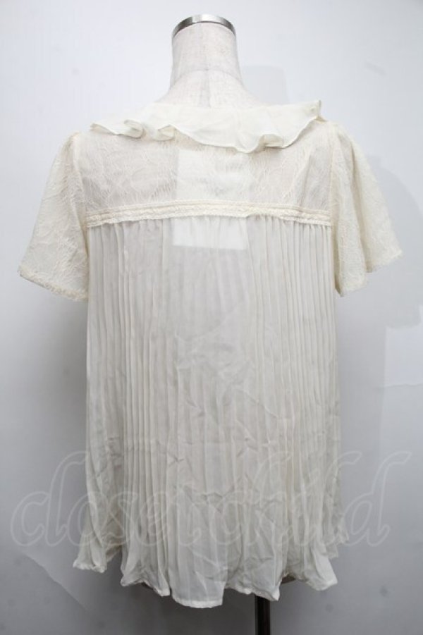 画像2: axes femme / レース切替透かしブラウス  キナリ S-25-07-17-007-AX-BL-HR-ZS (2)