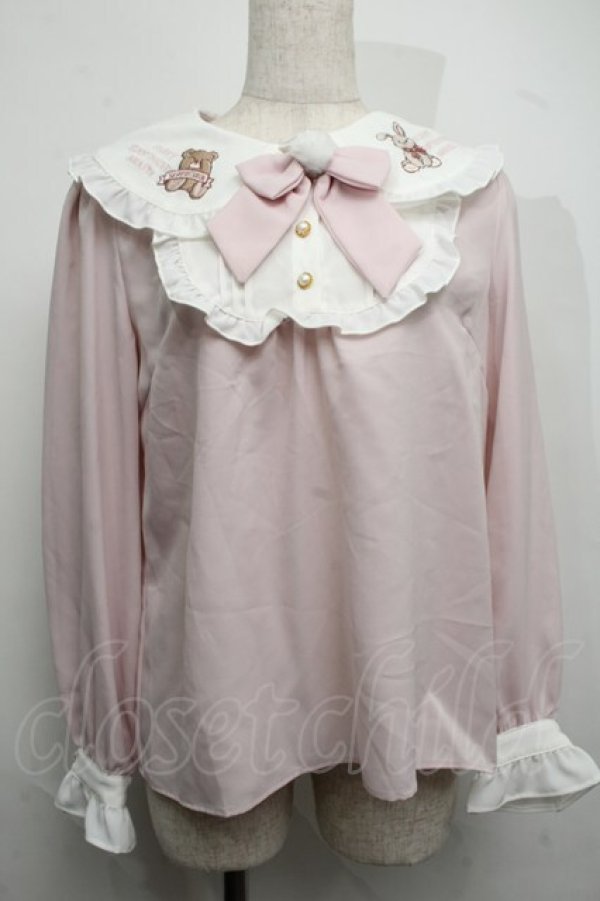 画像1: Amavel / FLUFFY YUMMY SOUVENIRブラウス  ピンク S-25-07-17-024-CA-BL-AS-ZS (1)