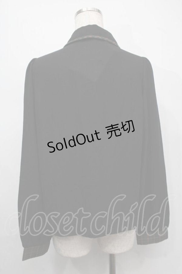 画像2: axes femme POETIQUE / 刺繍リボンタイ付ブラウス  黒 S-25-07-17-033-AX-BL-HR-ZS (2)