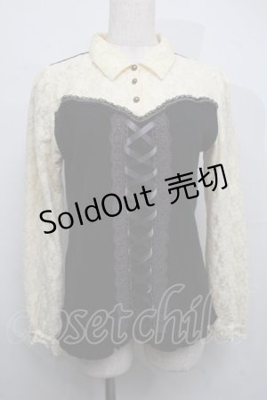 画像: axes femme / ビスチェ颶風カットソー  黒ｘキナリ S-25-07-17-036-AX-TO-HR-ZS