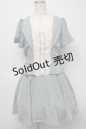 画像: axes femme / 重ね着風カットソーワンピース  グリーン S-25-07-18-044-AX-OP-HR-ZT398