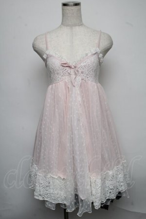 画像: axes femme POETIQUE / レーシーキャミワンピース  ピンク S-25-07-18-047-AX-OP-HR-ZS