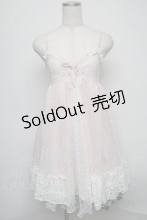 画像: axes femme POETIQUE / レーシーキャミワンピース  ピンク S-25-07-18-047-AX-OP-HR-ZS