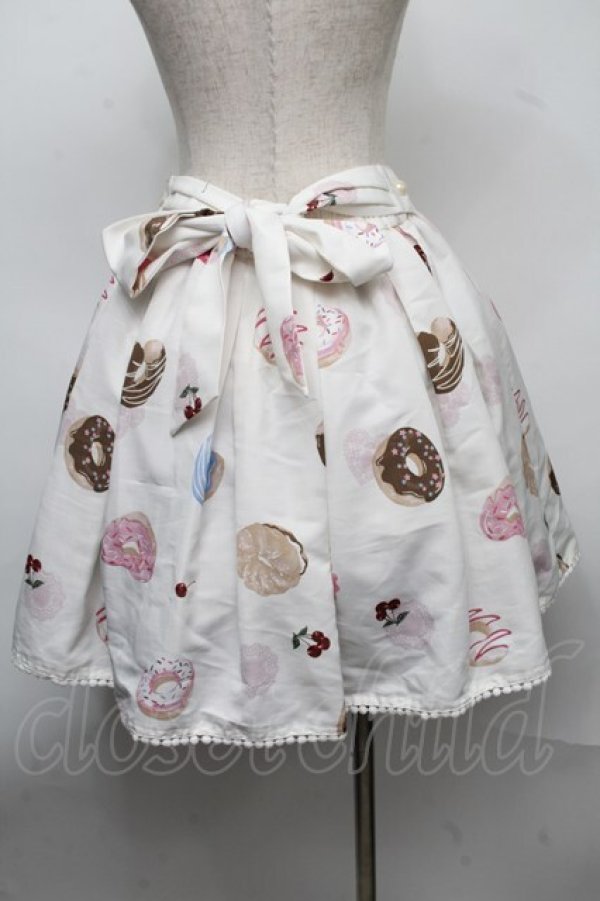 画像2: Ank Rouge / スウィートドーナツ柄スカート  オフ S-25-07-18-052-CA-SK-AS-ZT483 (2)