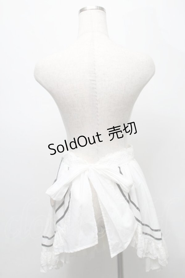 画像2: ALICE and the PIRATES / アリスのローンフリルエプロン  白ｘ黒 S-25-07-18-012-PA-SK-HR-ZS (2)