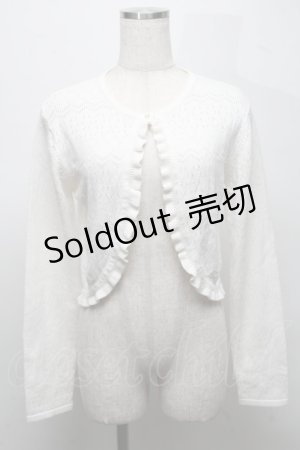 画像: Catherine Cottage / 透かし柄コットンニットボレロ  白 S-25-07-18-014-LO-BL-HR-ZS