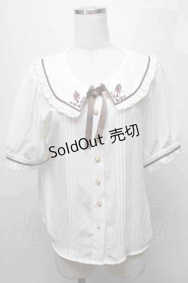 画像1: Amavel / 襟刺繍ブラウス  オフ S-25-07-18-018-CA-JA-AS-ZS (1)