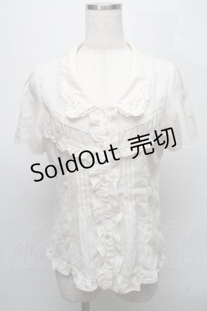 画像: axes femme / レース使いドビードットブラウス  キナリ S-25-07-18-021-AX-BL-HR-ZS