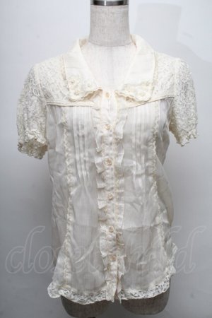 画像: axes femme / レーシープリーツブラウス  オフ S-25-07-18-022-AX-BL-HR-ZS