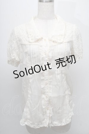 画像: axes femme / レーシープリーツブラウス  オフ S-25-07-18-022-AX-BL-HR-ZS