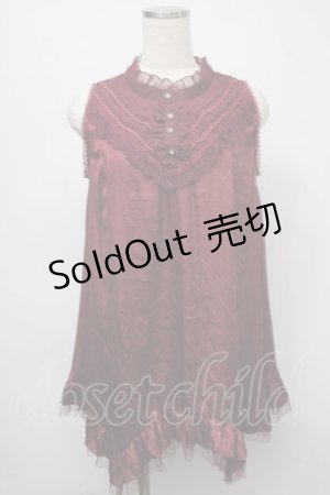 画像: axes femme / イレヘムボータイリボンチュニ  ワイン S-25-07-18-035-AX-TO-HR-ZS