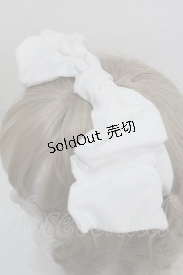 画像2: Jane Marple Dans Le Salon / リボンヘアバンド  白 S-25-07-18-005-JM-AC-HR-ZS (2)