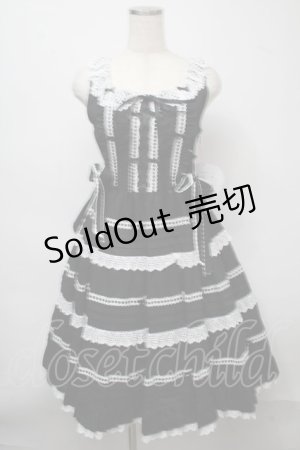 画像: BABY,THE STARS SHINE BRIGHT / Maison de Petite Rubanジャンパースカート  黒ｘ白 S-25-07-18-036-BA-OP-HR-ZS