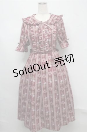 画像: axes femme Kawaii / RosyBear柄ワンピース  ワイン S-25-07-20-047-AX-OP-HR-ZH