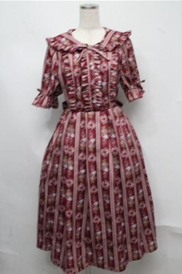 鳥愛 様　axesfemme kawaii ＲｏｓｙＢｅａｒ柄ワンピース M Rosy Bear Pattern Dress (Made to Order) – axes femme from JAPAN