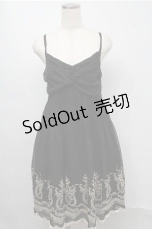 画像: axes femme / フロッキーキャミチュニック  黒 S-25-07-20-051-AX-BL-HR-ZI