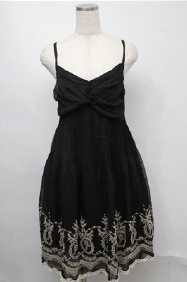 画像1: axes femme / フロッキーキャミチュニック  黒 S-25-07-20-051-AX-BL-HR-ZI (1)