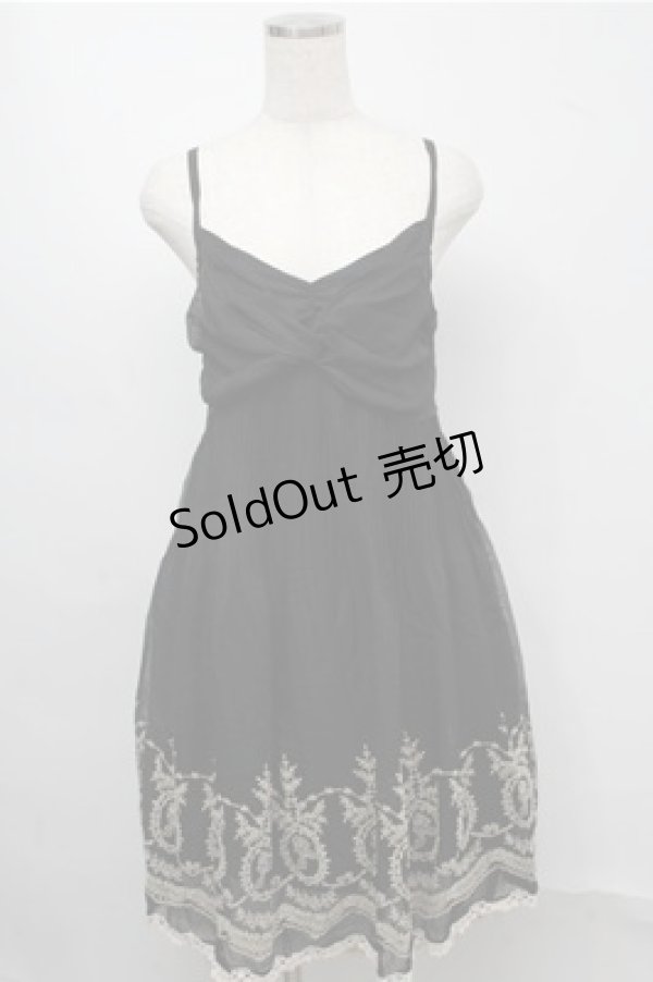 画像1: axes femme / フロッキーキャミチュニック  黒 S-25-07-20-051-AX-BL-HR-ZI (1)