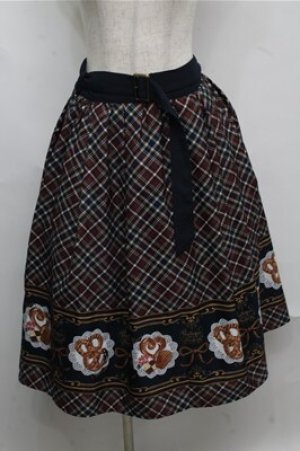 画像: axes femme POETIQUE / プレッツェルベルト付スカート  ワインｘ紺 S-25-07-20-059-AX-SK-HR-ZS