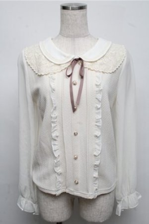 画像: axes femme POETIQUE / レースカラーブラウスプルオーバー  オフ S-25-07-20-013-AX-TO-HR-ZS