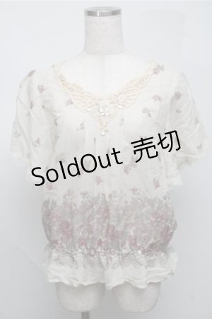 画像: axes femme / パネルプリント花柄ブラウス  オフ S-25-07-20-015-AX-BL-HR-ZI