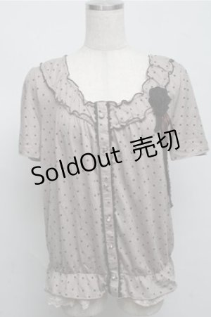画像: axes femme / ブラウス風ドットカットソー  ブラウン S-25-07-20-019-AX-TO-HR-ZI
