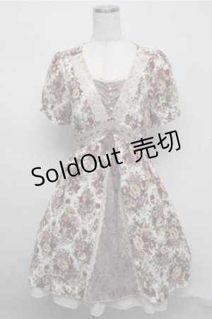 画像: axes femme / 花柄半袖ワンピース  キナリ S-25-07-20-022-AX-OP-HR-ZS