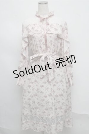 画像: axes femme / ヨークレース小花プリントワンピース  ピンク S-25-07-20-028-AX-OP-HR-ZS