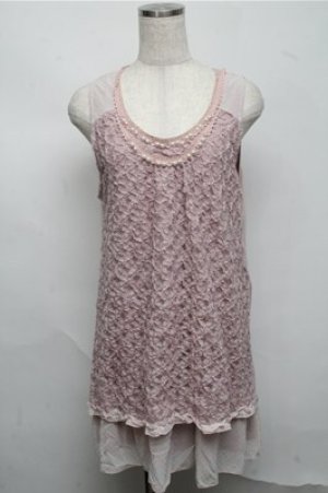 画像: axes femme / 3Dレースチュニ  ピンク S-25-07-20-029-AX-OP-HR-ZS