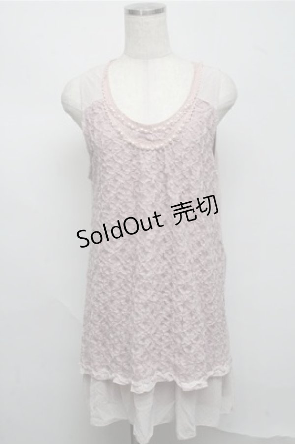 画像1: axes femme / 3Dレースチュニ  ピンク S-25-07-20-029-AX-OP-HR-ZI (1)