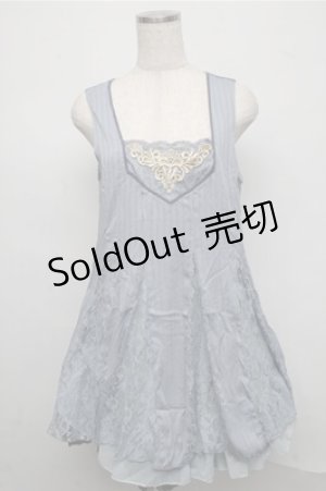 画像: axes femme / レースレイヤードノースリーブワンピース  ブルー S-25-07-20-040-AX-OP-HR-ZI