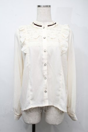 画像: axes femme / ブローチ付きヴィンテージブラウス  オフ S-25-07-21-006-AX-BL-HR-ZS