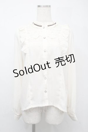 画像: axes femme / ブローチ付きヴィンテージブラウス  オフ S-25-07-21-006-AX-BL-HR-ZI