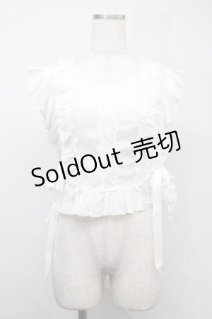画像: axes femme / サイドリボンフリルベスト  白 S-25-07-21-001-AX-TO-AS-ZS