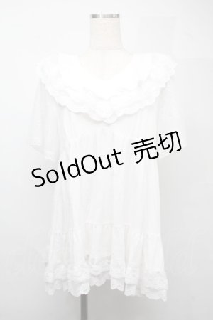 画像: axes femme / ボリュームフリルチュニック  白 S-25-07-21-002-AX-TO-AS-ZS