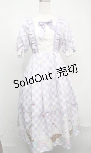 画像: axes femme kawaii / イースター柄ワンピース  ラベンダー S-25-07-21-031-AX-OP-AS-ZS
