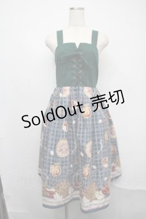 画像: axes femme POETIQUE / アップルパイレースアップワンピース  グリーン S-25-07-21-032-AX-OP-AS-ZI