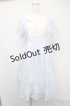 画像: axes femme / 切替シフォンワンピース  サックスｘキナリ S-25-07-21-041-AX-OP-HR-ZS